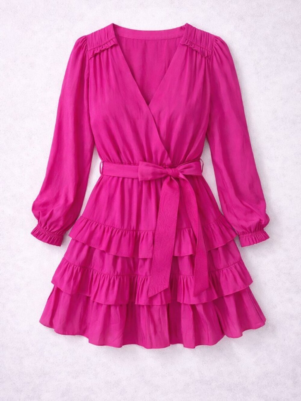 NWT Marie Oliver Women's Wynona V-Neck Ruffle Dress Tiered Skirt Pink X-Small
